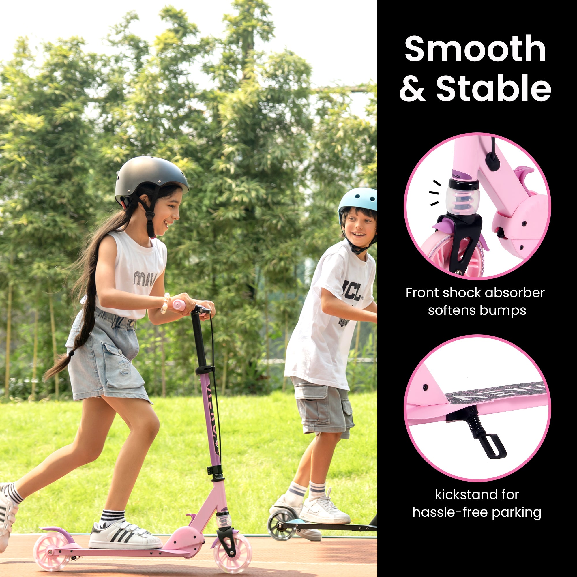 A1 Foldable Scooter - Pink - Image 3