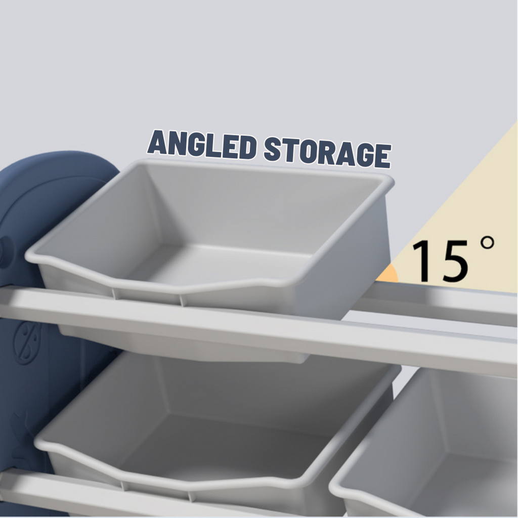 Storage Rack With 7 Boxes - Blue - Image 4