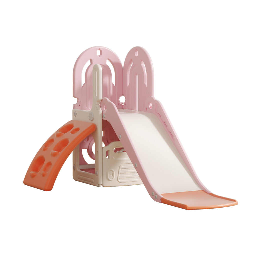 Slide w/ Climbing Wall and Basketball Hoop - Pink - Image 6