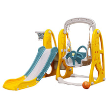 Lovely Baby Slide & Swing Set W/ Basketball Hoop - Yellow