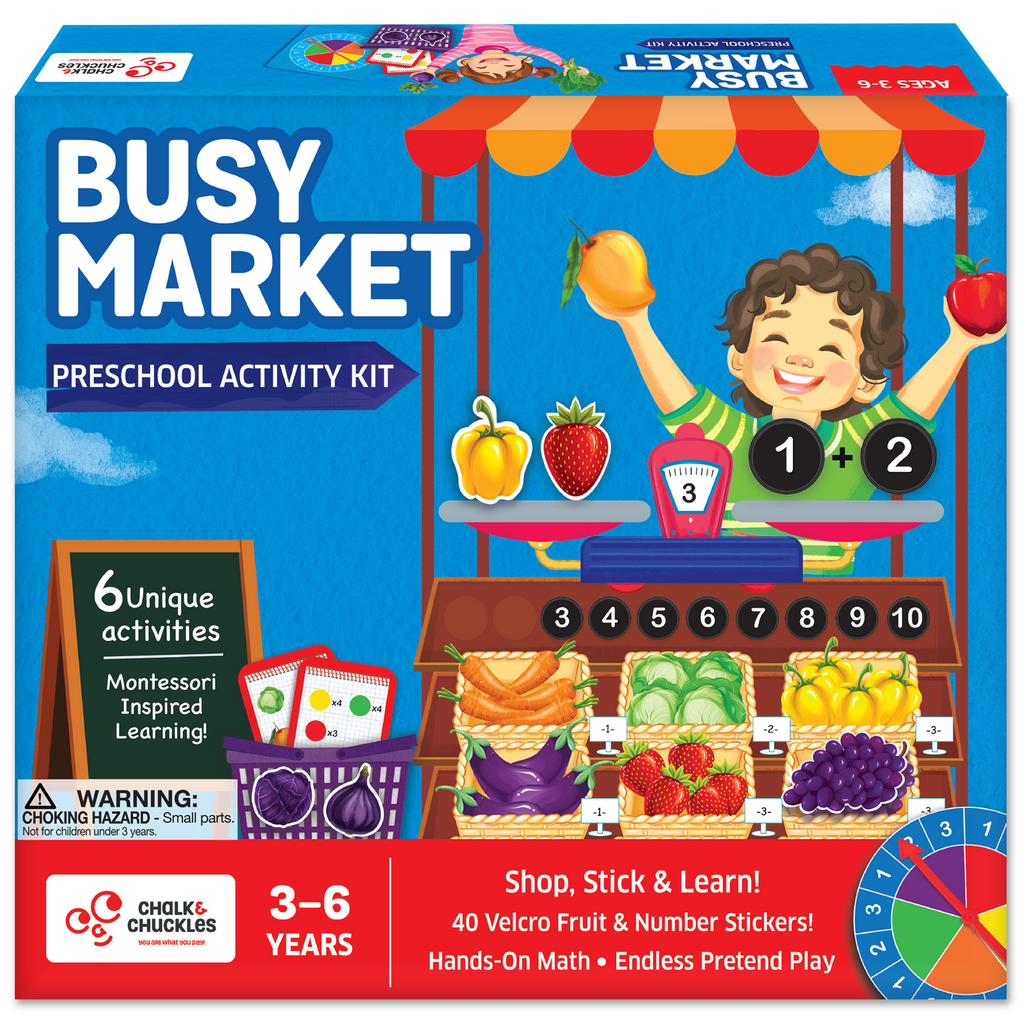 Chalk & Chuckles Busy Market - Learning Game (Ages 3 to 6)