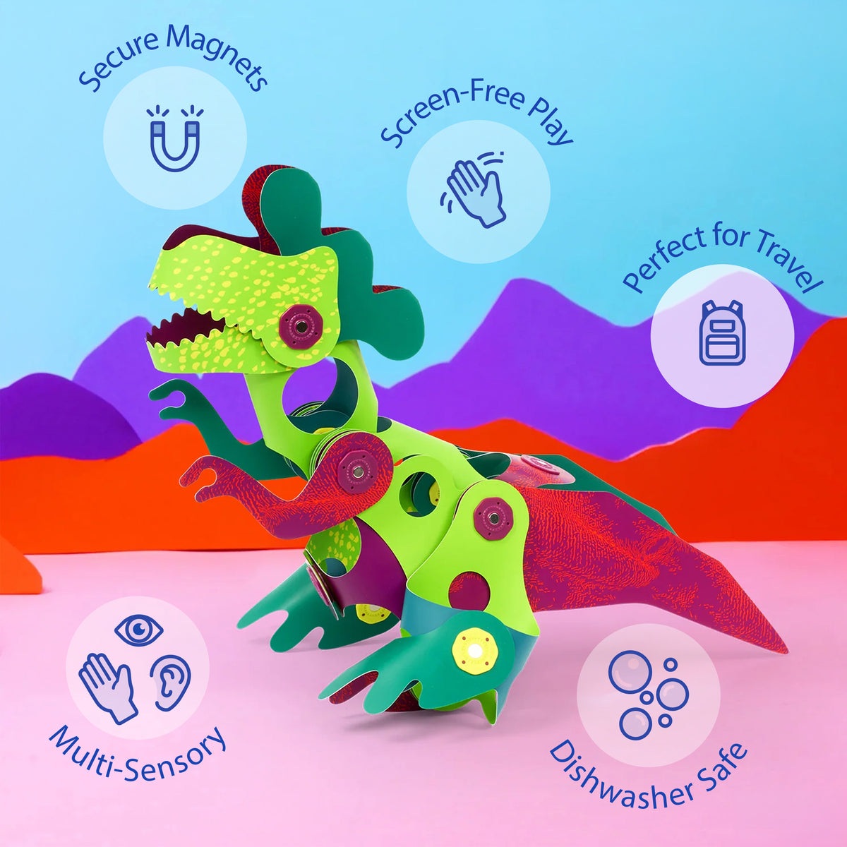 Clixo Dino Adventure Pack - 36 Piece Magnetic Building Set