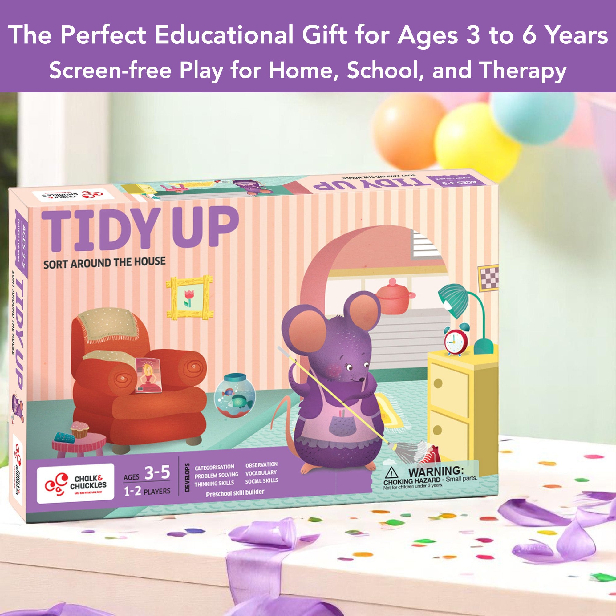 Chalk & Chuckles Tidy Up - Board Game (Ages 3+) - Image 6