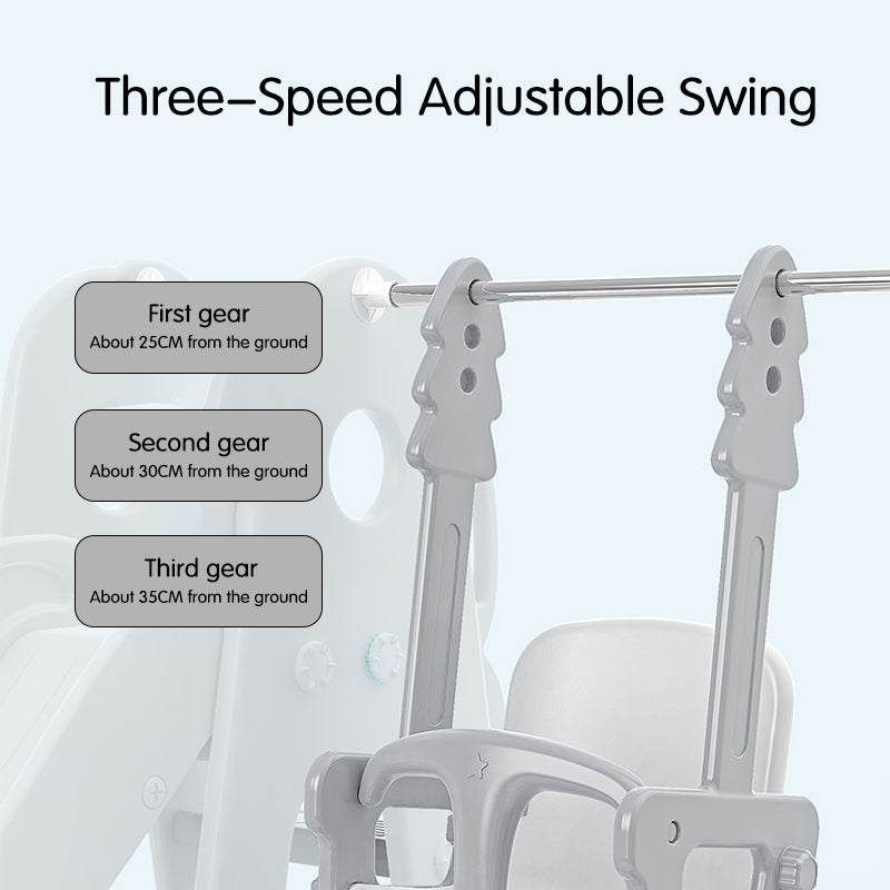 Slide & Swing Set W/Basketball Hoop & Football Goal - White - Image 11