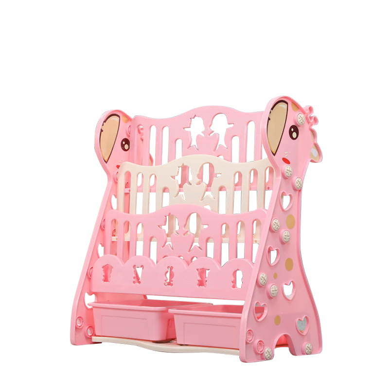 Lovely Baby - Giraffe Bookshelf W/ Toy Rack - Pink - Image 2