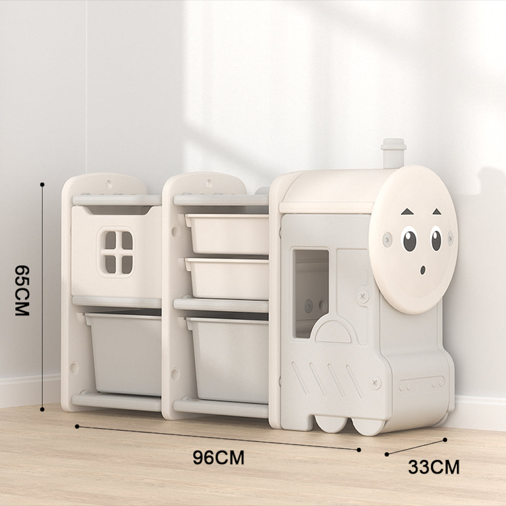 Train Storage Rack With Boxes - White - Image 2