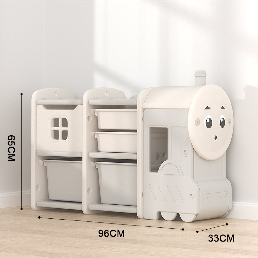 Train Storage Rack With Boxes - White - Image 2