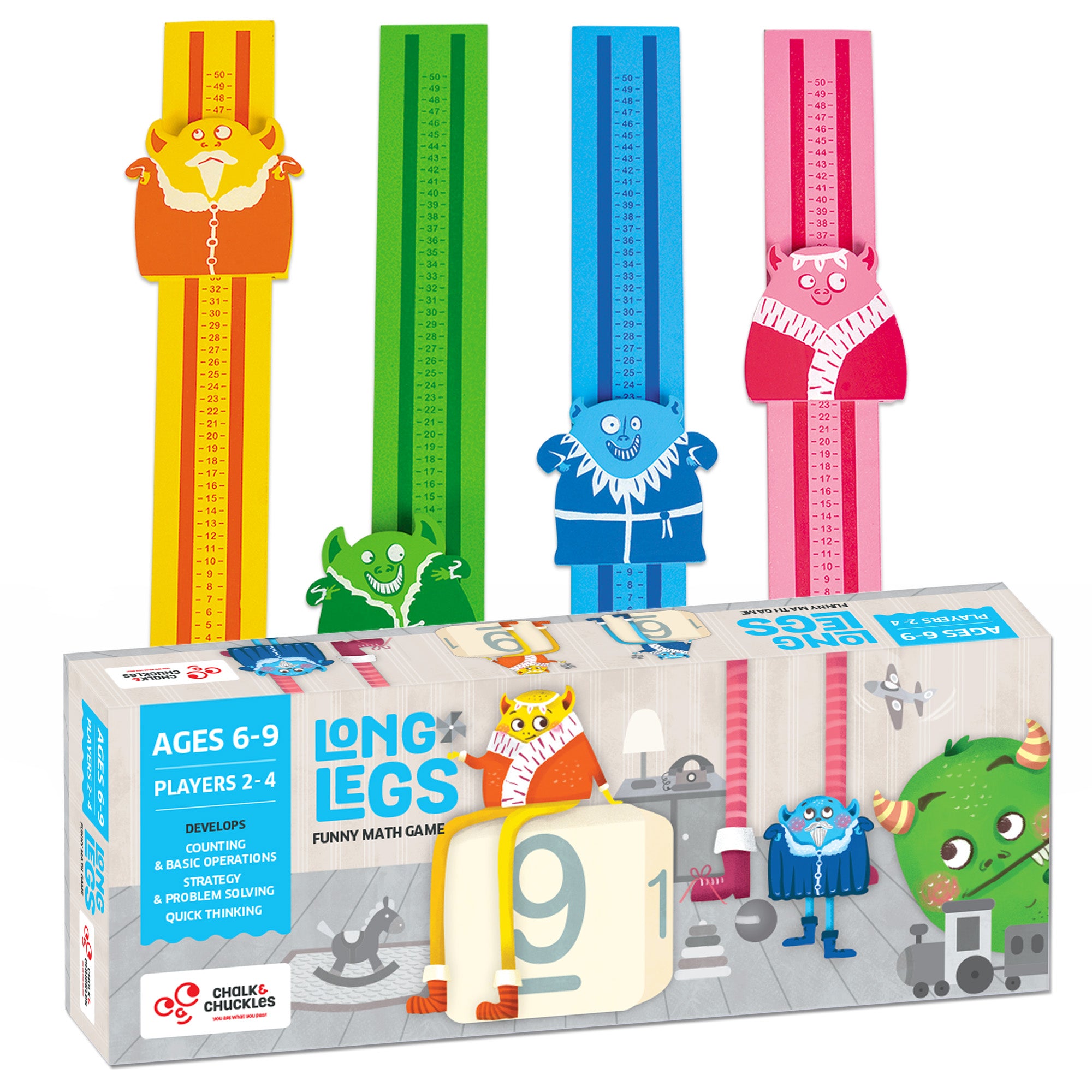 Chalk & Chuckles Long Legs - Math Game (Ages 6 to 9)