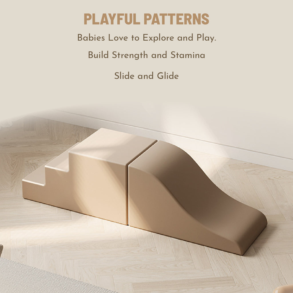 Indoor Soft Play Foam Slide and Steps - Brown - Image 7
