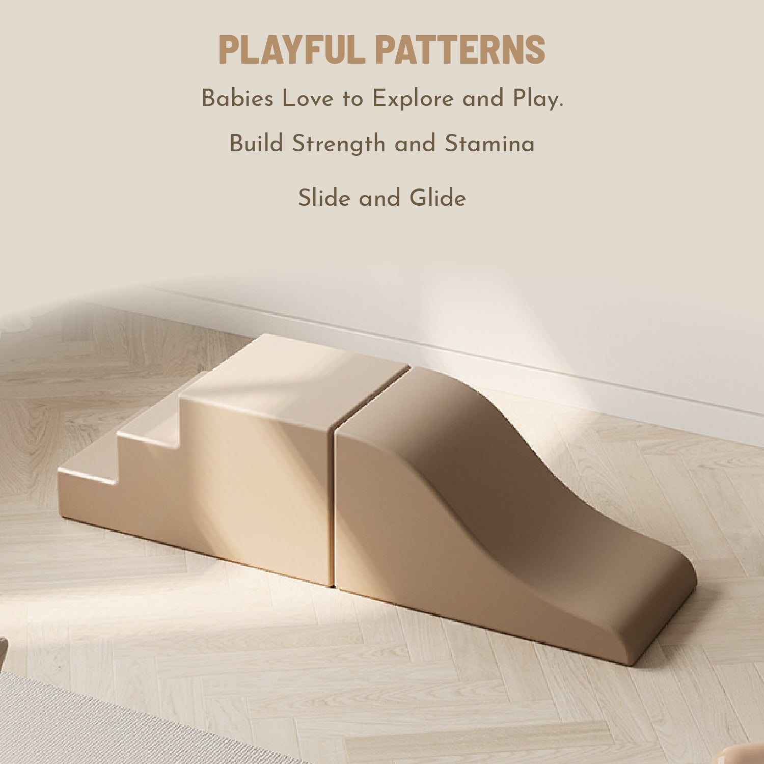 Indoor Soft Play Foam Slide and Steps - Brown - Image 7