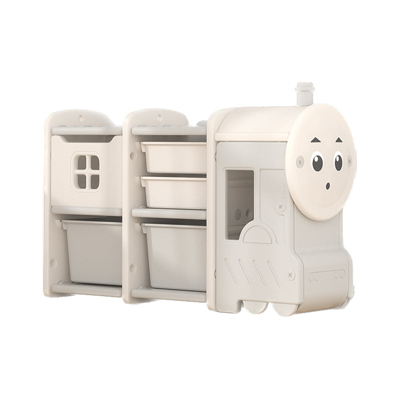 Lovely Baby Train Storage Rack With Boxes - White
