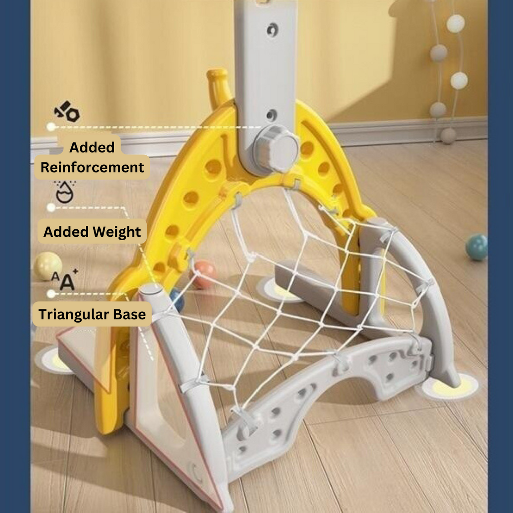Basketball Stand w/ Football Goal - Yellow - Image 5