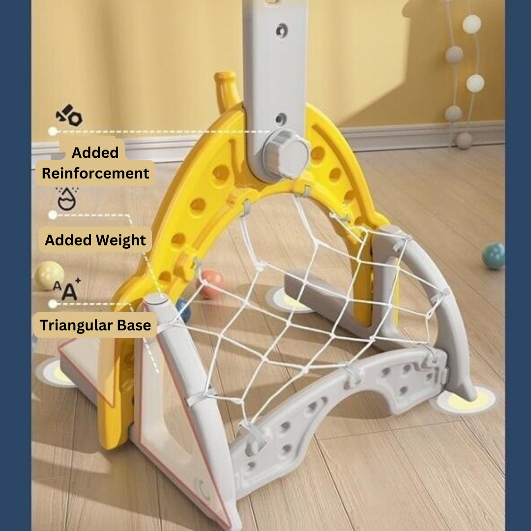 Basketball Stand w/ Football Goal - Yellow - Image 5