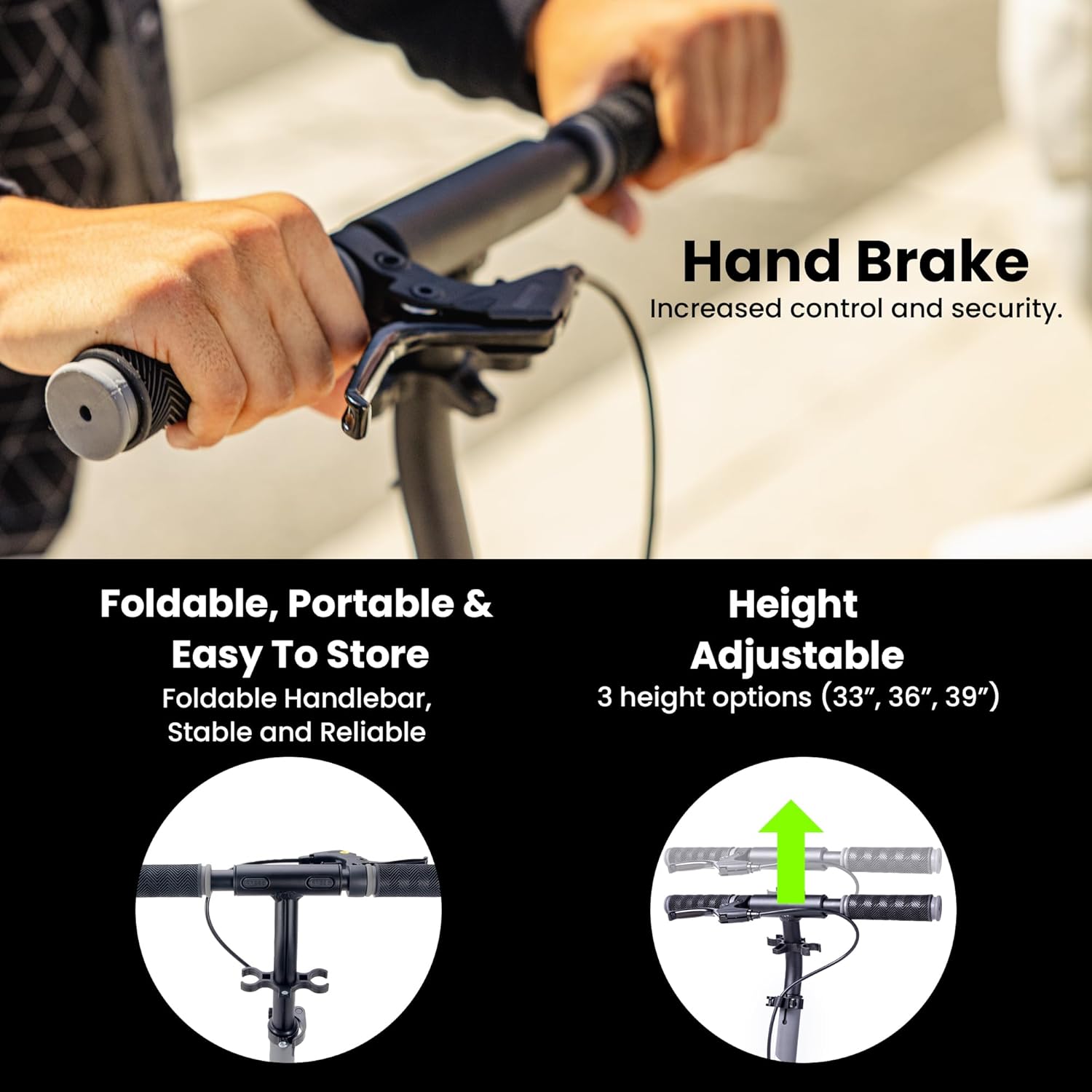 A200 Foldable Scooter - Grey - Image 3