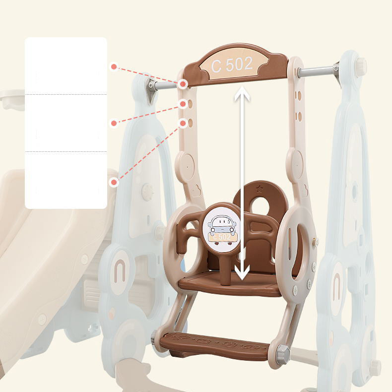 Lovely Baby - Slide & Swing Set w/ Basketball Hoop - Brown - Image 2