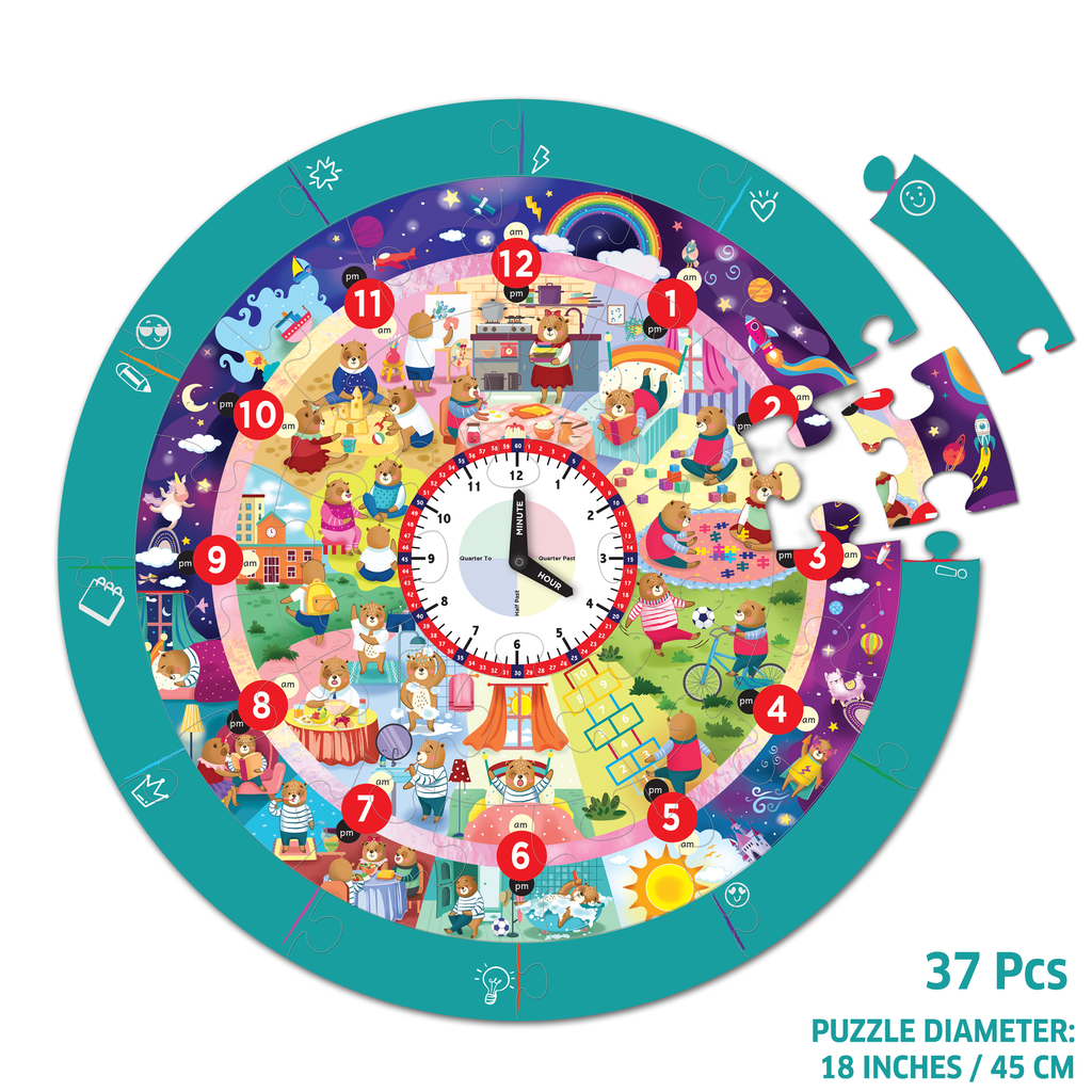 Chalk & Chuckles Busy Bear's Time Puzzle (Ages 3 to 6) - Image 5