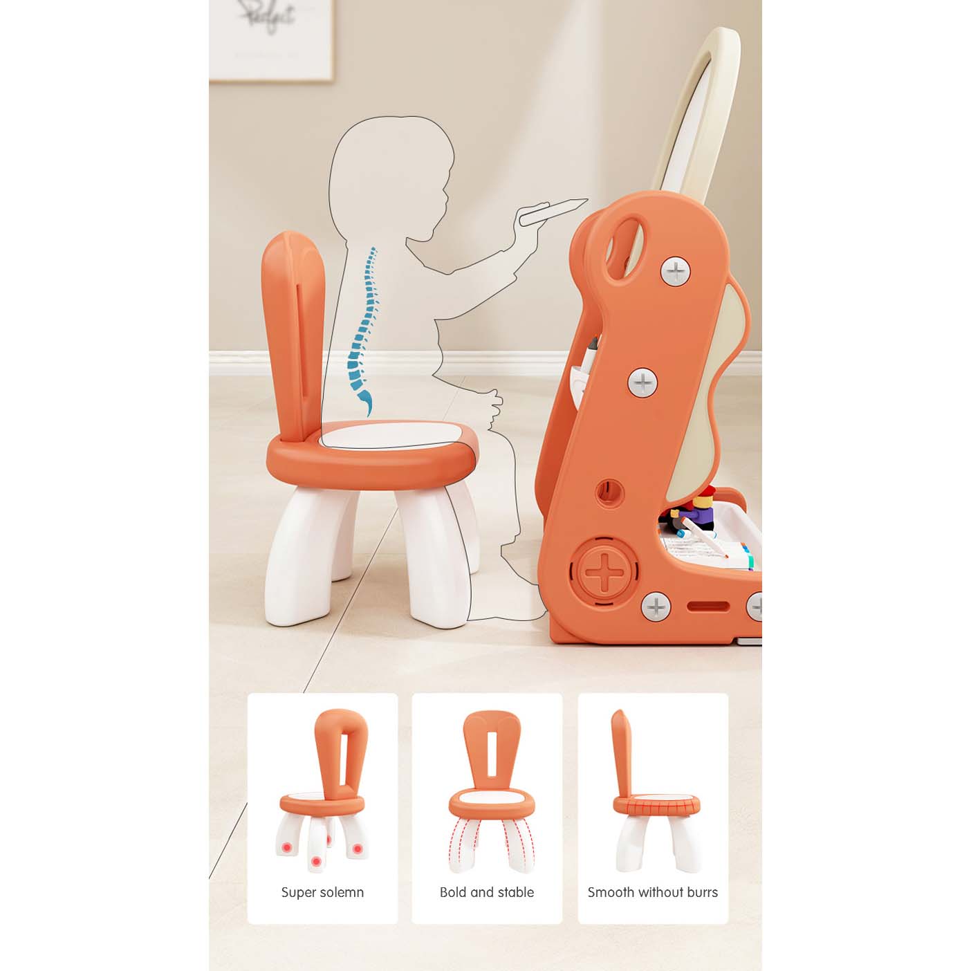 Lovely Baby - Drawing Board & Chair - Blue - Image 4