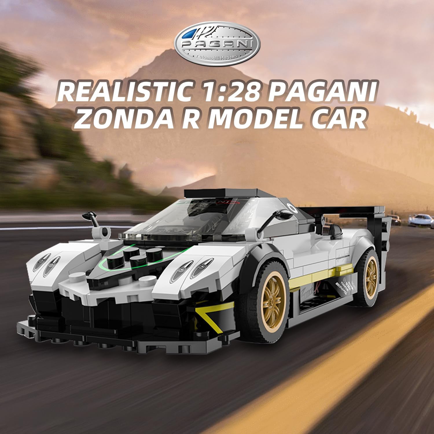 Pagani Zonda R Bricks Building Kit - White - 387pcs - Image 2