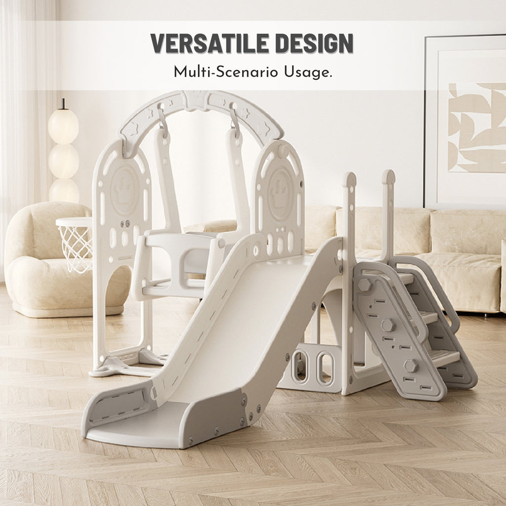 Crown Slide & Swing Set w/ Basketball Hoop - Image 2