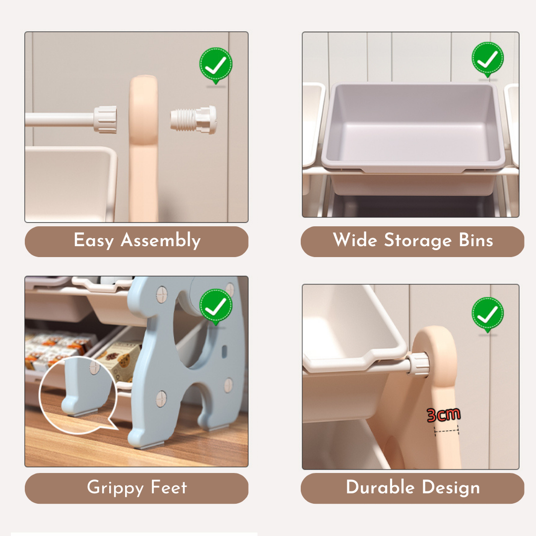 Lovely Baby Bear Storage Rack with 9 Boxes