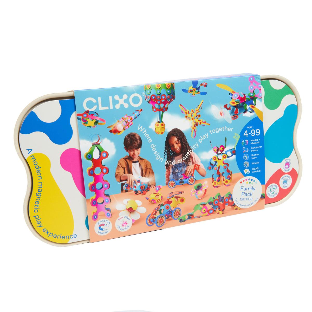 Clixo Family Pack - 150 Piece Magnetic Building Set