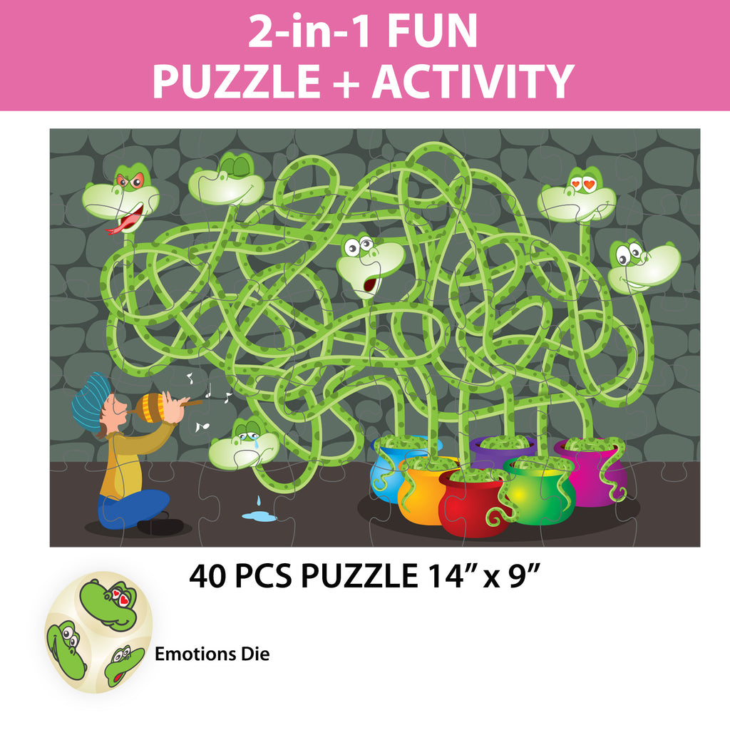 Chalk & Chuckles Moody Snakes - Jigsaw Puzzle (Ages 3 to 6) - Image 2