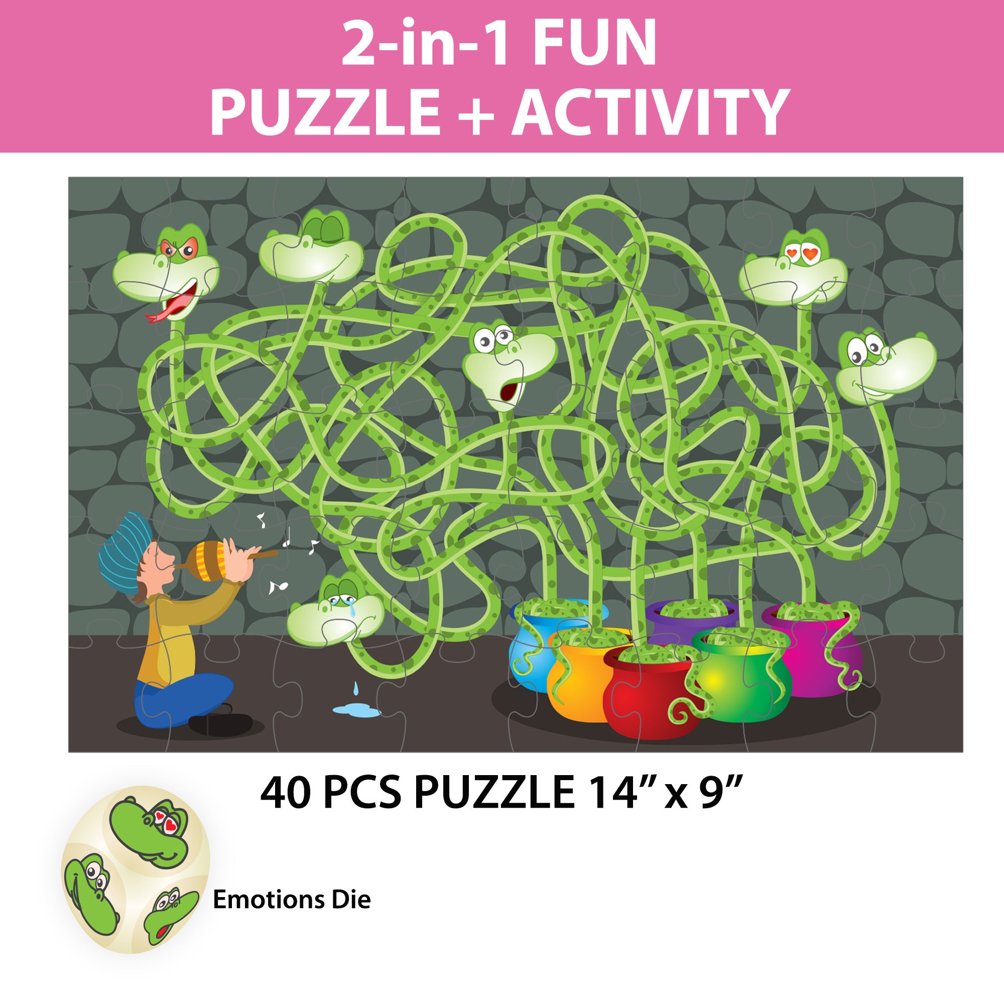 Chalk & Chuckles Moody Snakes - Jigsaw Puzzle (Ages 3 to 6) - Image 2