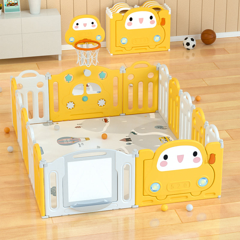 Kids Playpen w/ Basketball Hoop & Drawing Board - 17 pcs - Image 15