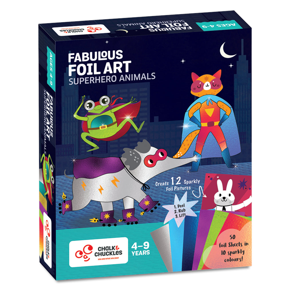 Chalk & Chuckles Fabulous Foil Art-Superhero Animals