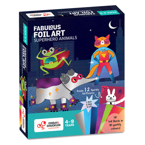 Chalk & Chuckles Fabulous Foil Art-Superhero Animals