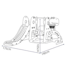 Slide & Swing Set W/Basketball Hoop & Football Goal - White - Image 5