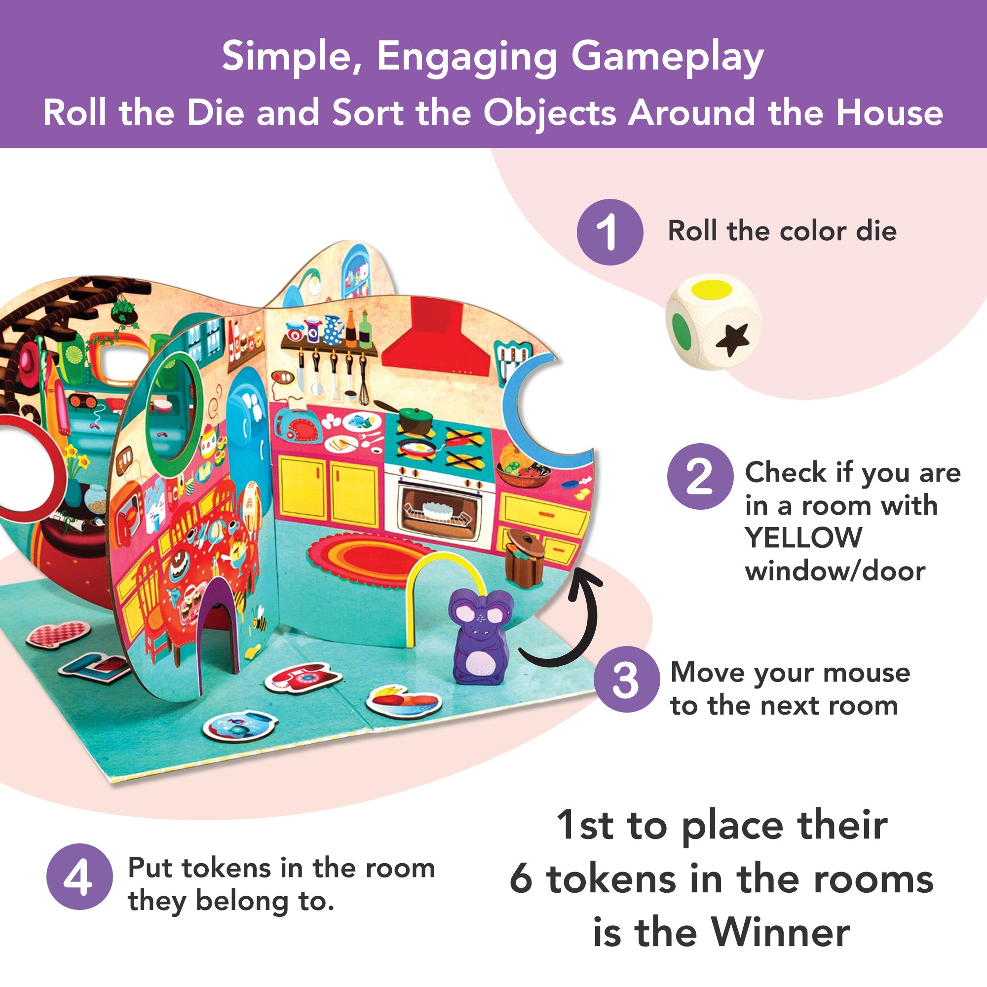 Chalk & Chuckles Tidy Up - Board Game (Ages 3+) - Image 4