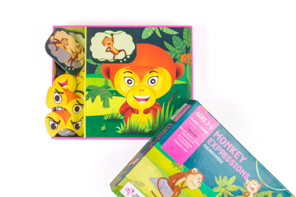 Chalk & Chuckles Monkey Expressions - Social-Emotional Learning Game (Ages 2+) - Image 2