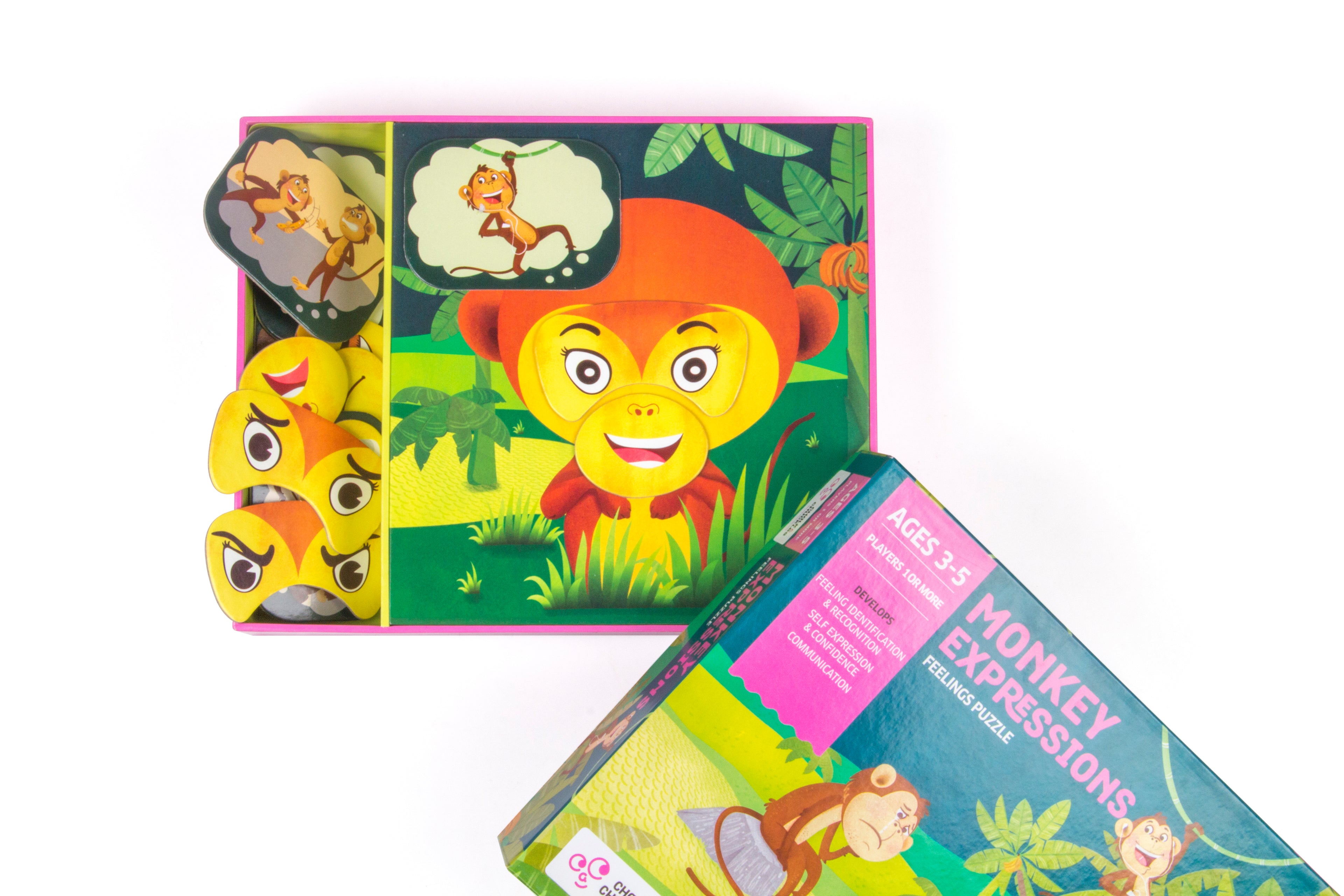Chalk & Chuckles Monkey Expressions - Social-Emotional Learning Game (Ages 2+) - Image 2