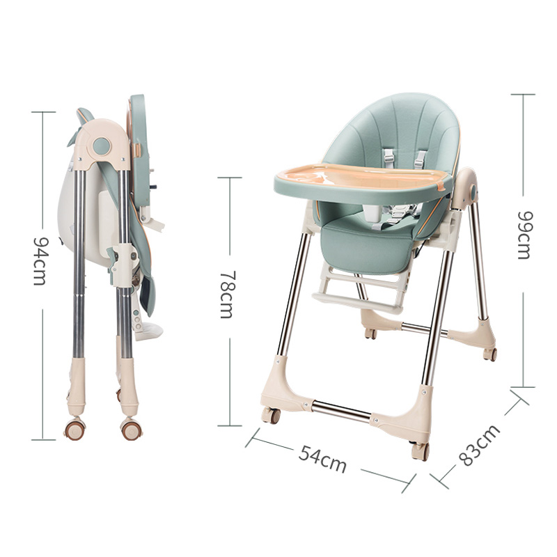 Foldable High Chair - Sage Green - Image 8