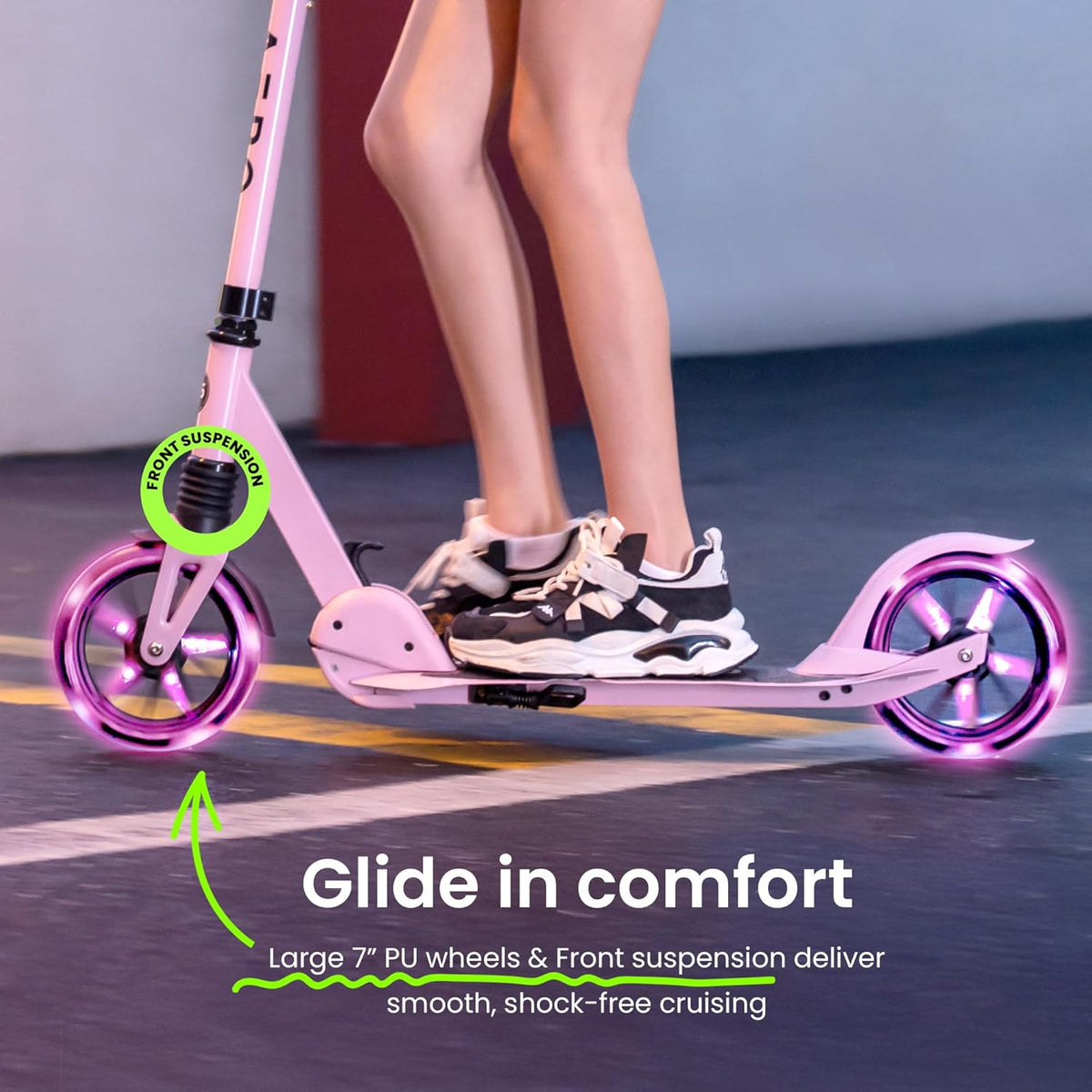 A5 Teen Foldable Scooter - Pink - Image 3