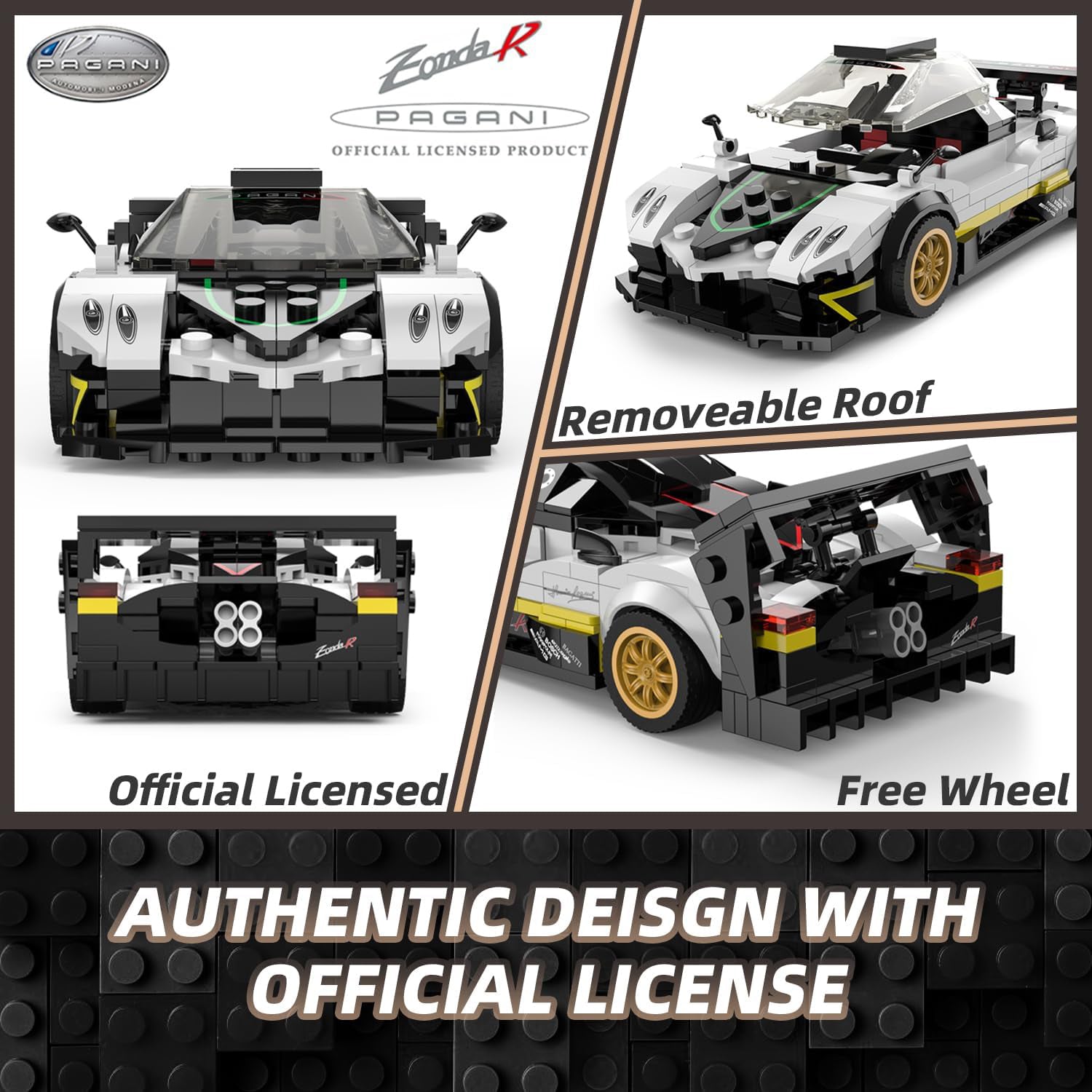 Pagani Zonda R Bricks Building Kit - White - 387pcs - Image 3