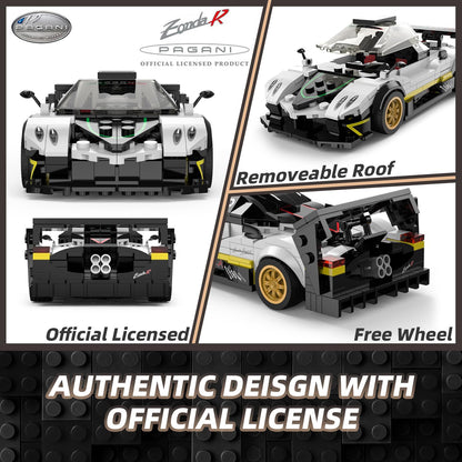Pagani Zonda R Bricks Building Kit - White - 387pcs - Image 3