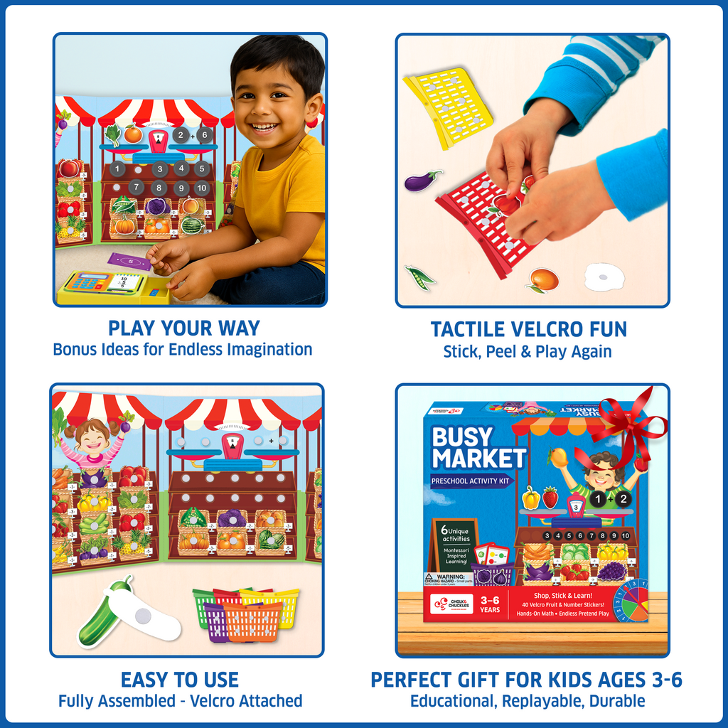 Chalk & Chuckles Busy Market - Learning Game (Ages 3 to 6) - Image 7