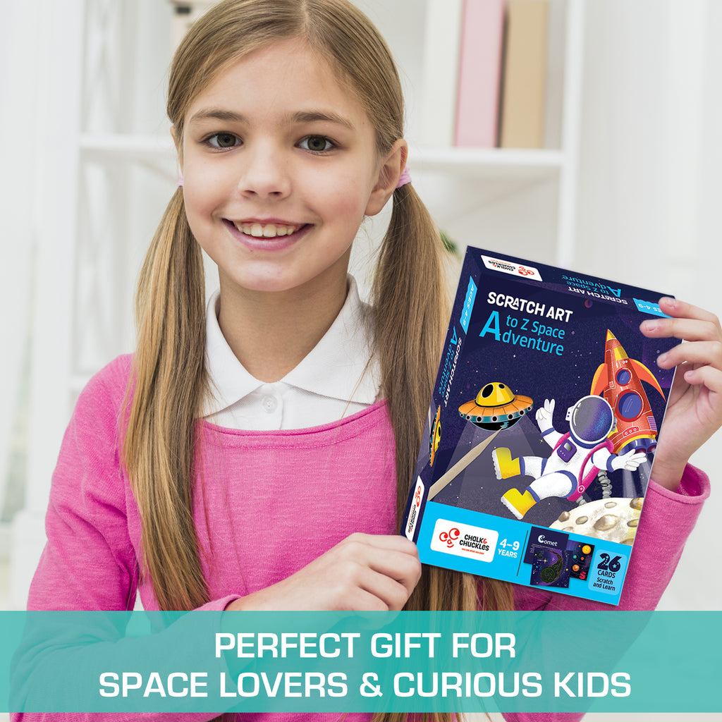 Chalk & Chuckles Scratch Art A to Z Space Adventure (Ages 4 to 9) - Image 7