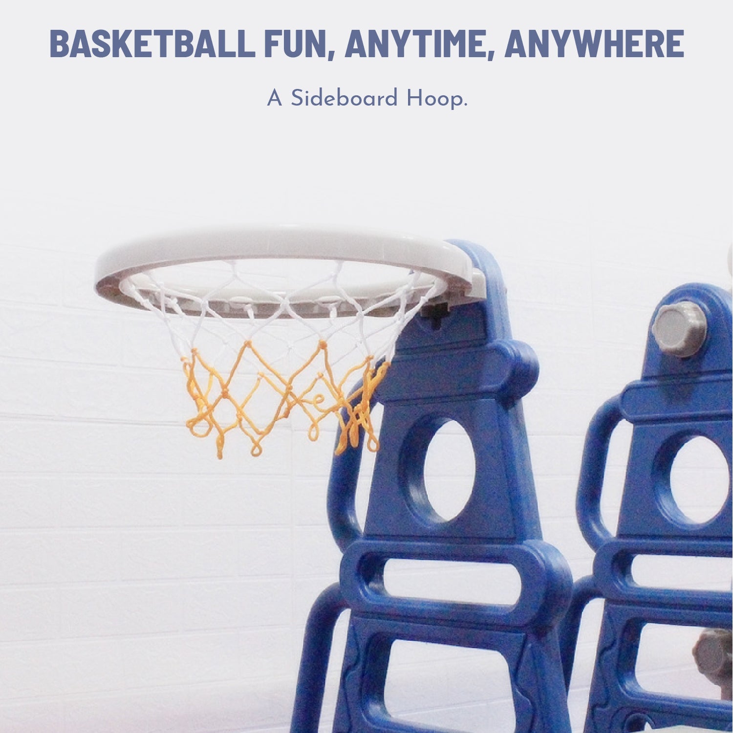 Slide & Swing Set w/ Basketball Hoop - Blue/Grey - Image 6