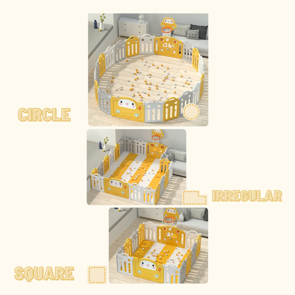 Lovely Baby - Kids Playpen - w/ Basketball Hoop - 20 pcs - Image 2
