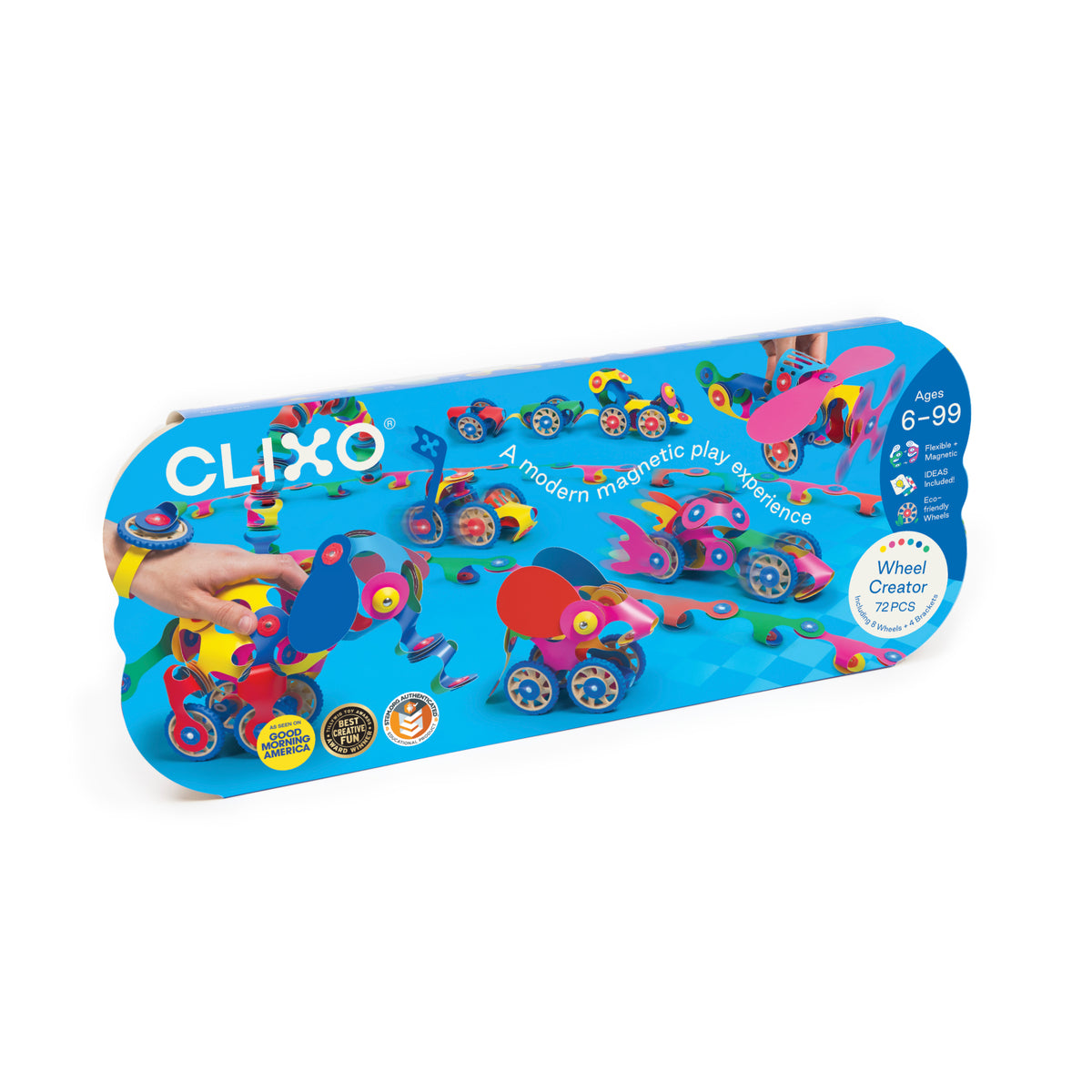 Clixo Wheel Creator Pack - 72 Piece Magnetic Building Set