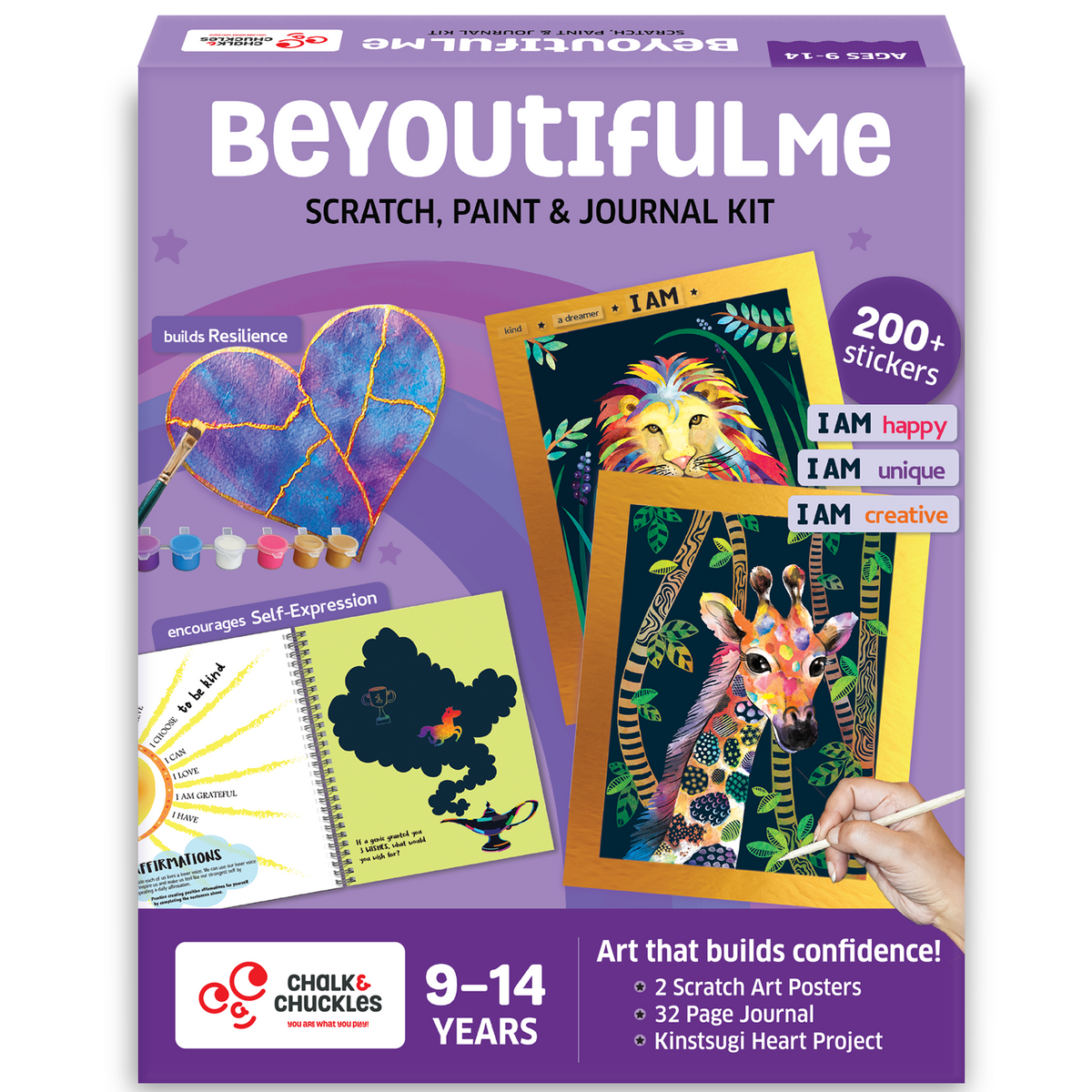 Chalk & Chuckles Beyoutiful Me - Scratch Art Kit (Ages 8+ to adult)