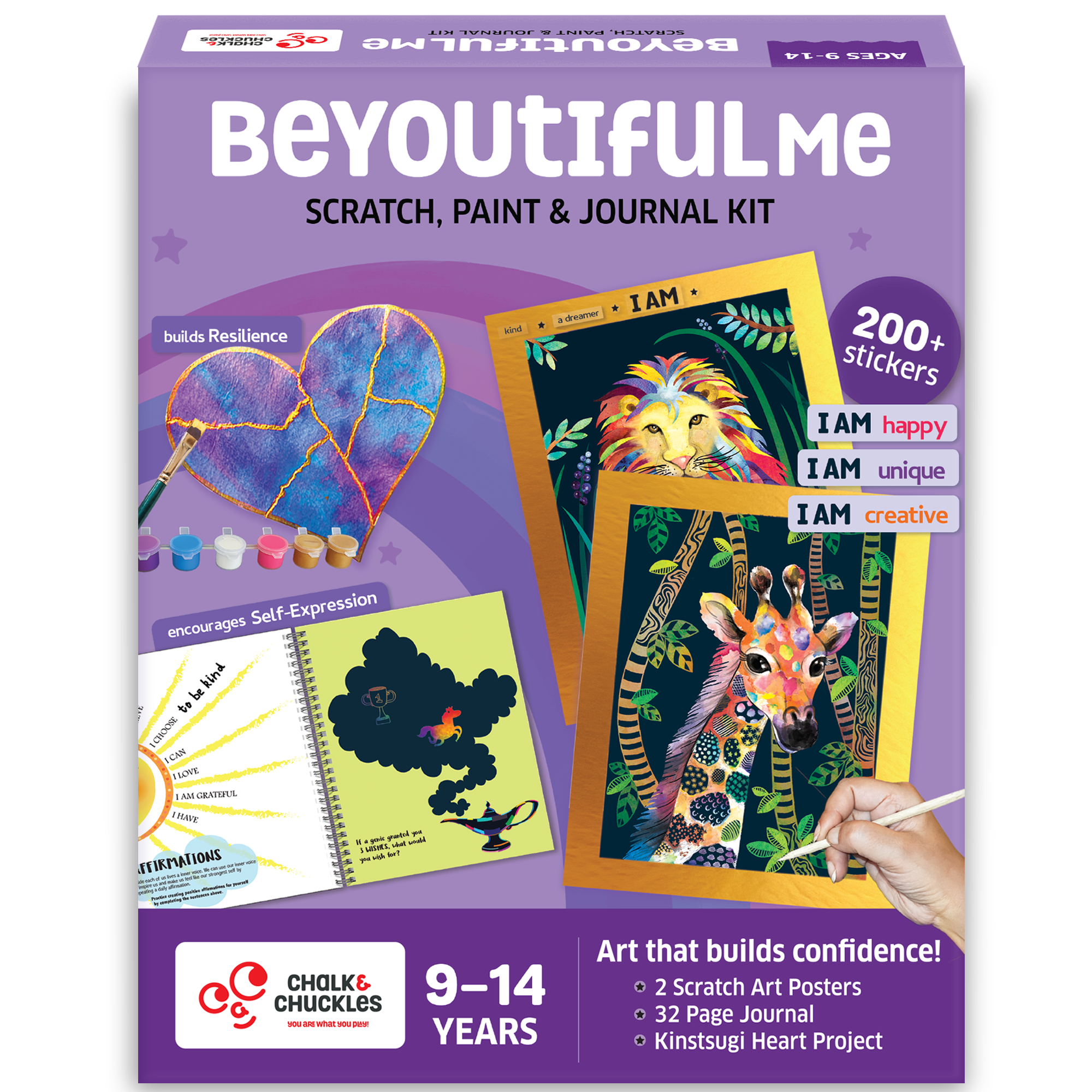 Chalk & Chuckles Beyoutiful Me - Scratch Art Kit (Ages 8+ to adult)
