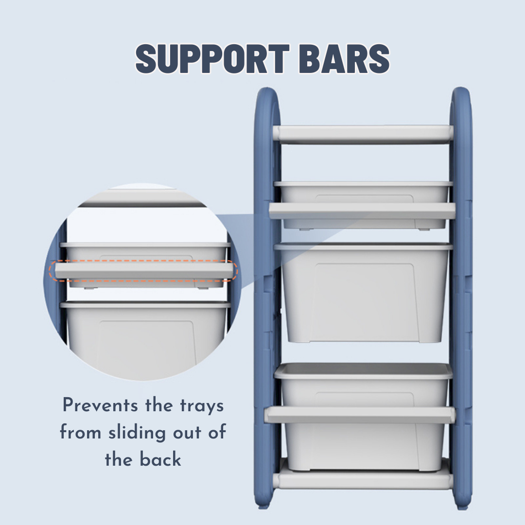 Storage Rack With 7 Boxes - Blue - Image 3