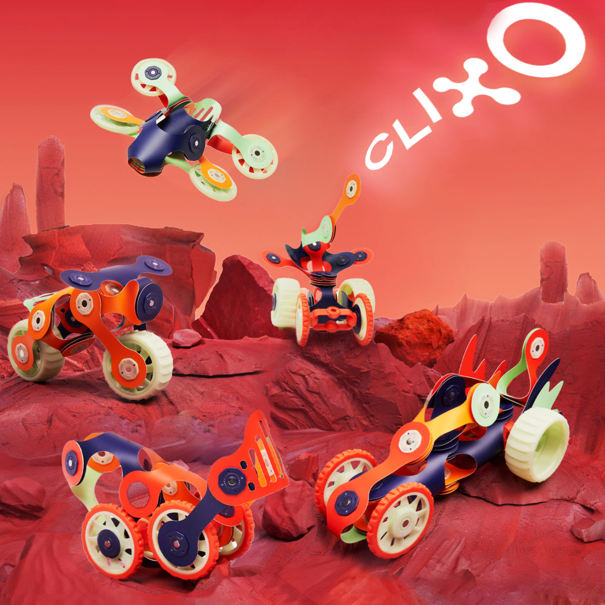 Clixo Mars Rovers Pack - 30 Piece Magnetic Building Set