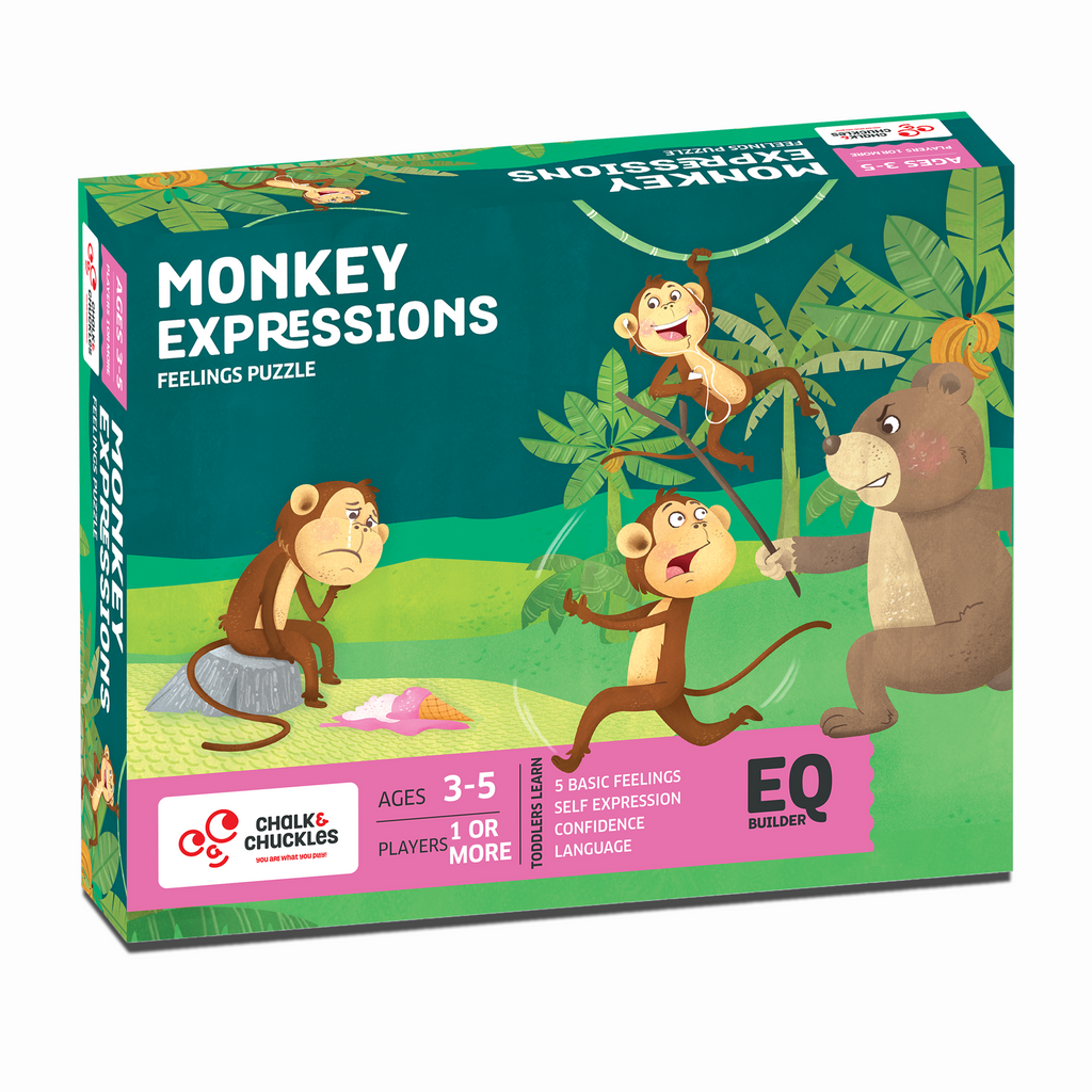 Chalk & Chuckles Monkey Expressions - Social-Emotional Learning Game (Ages 2+)