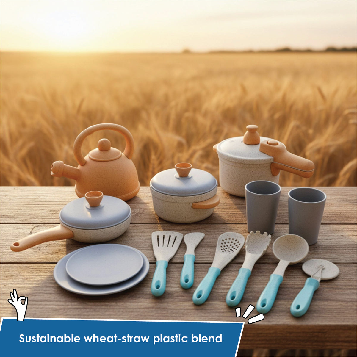 alldoro Kitchen Set - 14 Pieces, Eco-Friendly - Image 4