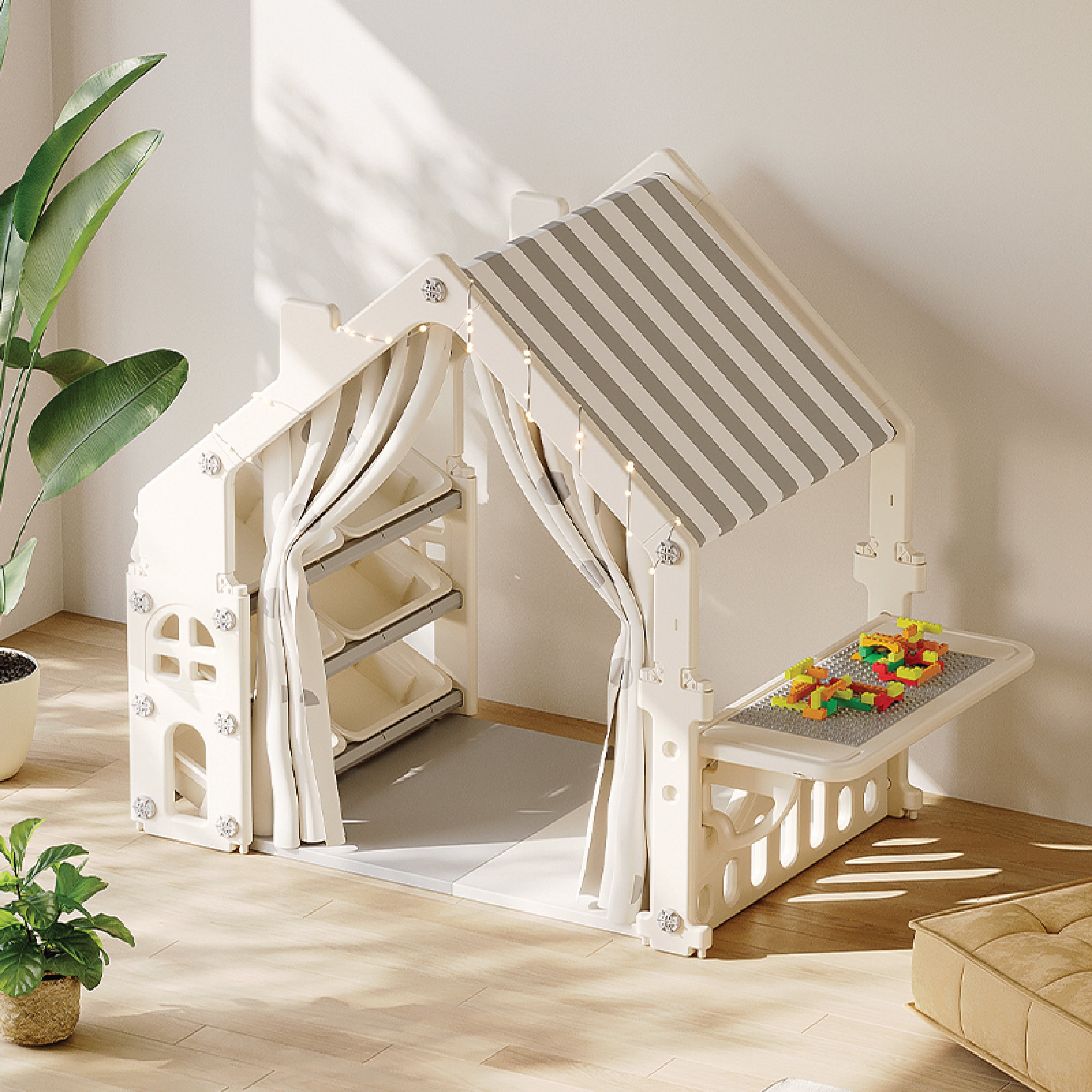 Kids Tent House w/ Storage & Table - Image 7